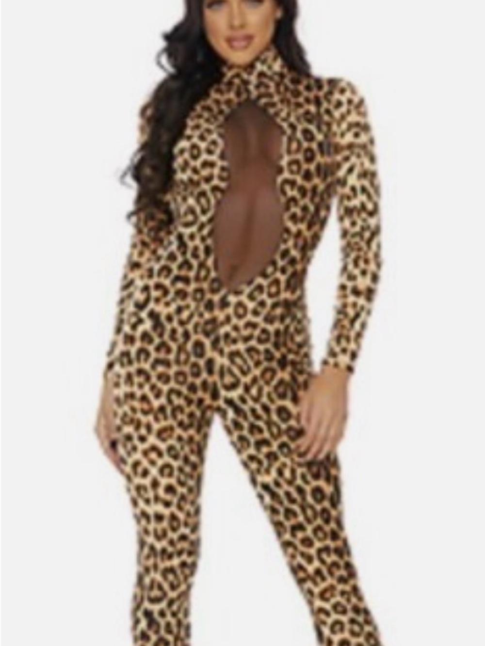 Forplay Leopard-Print Cutout Jumpsuit - Tan & Black